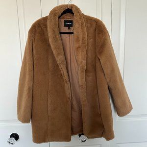 Express Faux Fur Coat (Small, Brown)